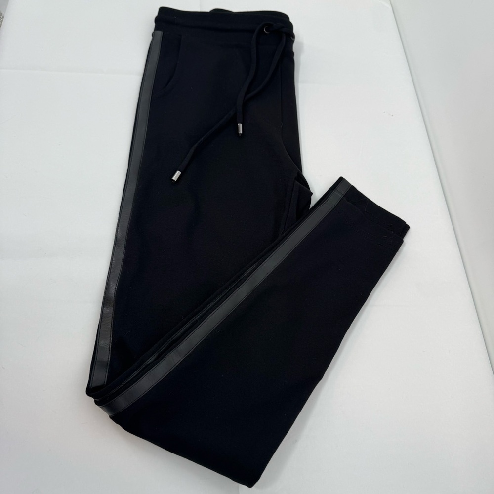 Plein Sud Womens Mid Rise  Slim Pants Drawstring Size IT 42 US 6 Black Knit